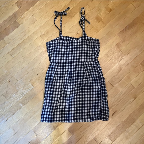 Express Navy Gingham Dress - Picture 3 of 5